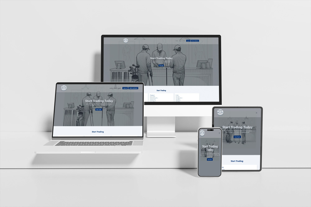 Custom web application displayed across multiple devices